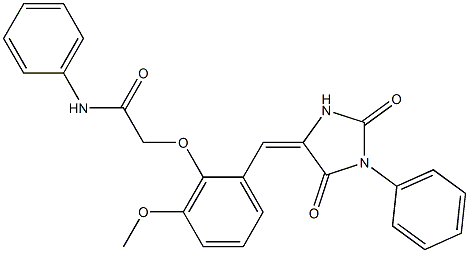 2-{2-[(2,5-dioxo-1-phenyl-4-imidazolidinylidene)methyl]-6-methoxyphenoxy}-N-phenylacetamide