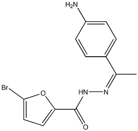 N'-[1-(4-aminophenyl)ethylidene]-5-bromo-2-furohydrazide 化学構造式