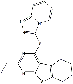 2-ethyl-4-([1,2,4]triazolo[4,3-a]pyridin-3-ylsulfanyl)-5,6,7,8-tetrahydro[1]benzothieno[2,3-d]pyrimidine Struktur