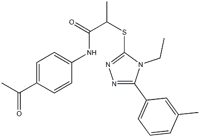 N-(4-acetylphenyl)-2-{[4-ethyl-5-(3-methylphenyl)-4H-1,2,4-triazol-3-yl]sulfanyl}propanamide Structure