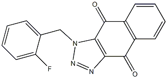 1-(2-fluorobenzyl)-1H-naphtho[2,3-d][1,2,3]triazole-4,9-dione 化学構造式