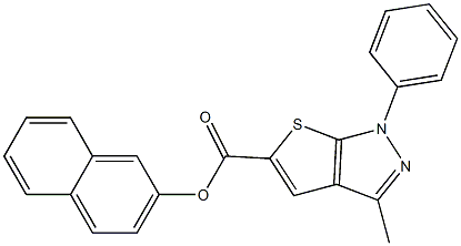 2-naphthyl 3-methyl-1-phenyl-1H-thieno[2,3-c]pyrazole-5-carboxylate Structure