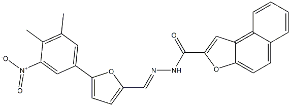 N'-[(5-{3-nitro-4,5-dimethylphenyl}-2-furyl)methylene]naphtho[2,1-b]furan-2-carbohydrazide Structure