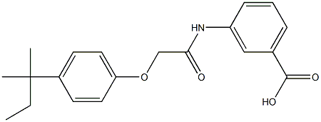 3-{[(4-tert-pentylphenoxy)acetyl]amino}benzoic acid 化学構造式
