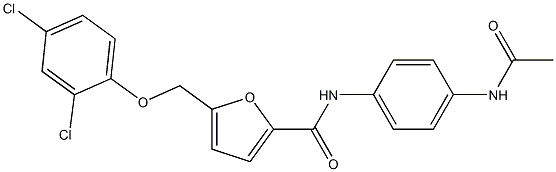 N-[4-(acetylamino)phenyl]-5-[(2,4-dichlorophenoxy)methyl]-2-furamide Struktur