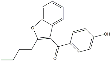 2-丁基-3-(对羟基苯甲酰基)苯并呋喃 结构式