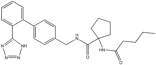 1-Pentanoylamino-cyclopentanecarboxylic acid [2'-(1H-tetrazol-5-yl)biphenyl-4-ylmethyl]-amide Structure