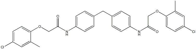 2-(4-chloro-2-methylphenoxy)-N-[4-(4-{[2-(4-chloro-2-methylphenoxy)acetyl]amino}benzyl)phenyl]acetamide,,结构式