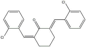 2-[(E)-(2-chlorophenyl)methylidene]-6-[(Z)-(2-chlorophenyl)methylidene]cyclohexanone Struktur