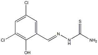 2-[(E)-(3,5-dichloro-2-hydroxyphenyl)methylidene]-1-hydrazinecarbothioamide Struktur