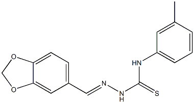 2-[(E)-1,3-benzodioxol-5-ylmethylidene]-N-(3-methylphenyl)-1-hydrazinecarbothioamide Struktur