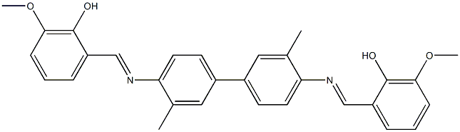 2-{[(4'-{[(E)-(2-hydroxy-3-methoxyphenyl)methylidene]amino}-3,3'-dimethyl[1,1'-biphenyl]-4-yl)imino]methyl}-6-methoxyphenol Struktur
