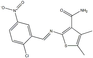 2-{[(E)-(2-chloro-5-nitrophenyl)methylidene]amino}-4,5-dimethyl-3-thiophenecarboxamide