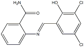 2-{[(E)-(3,5-dichloro-2-hydroxyphenyl)methylidene]amino}benzamide Structure