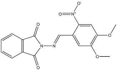 2-{[(E)-(4,5-dimethoxy-2-nitrophenyl)methylidene]amino}-1H-isoindole-1,3(2H)-dione Struktur