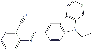 2-{[(E)-(9-ethyl-9H-carbazol-3-yl)methylidene]amino}benzonitrile Struktur