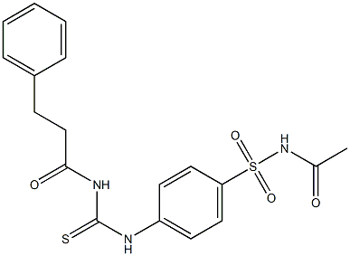 N-acetyl-4-({[(3-phenylpropanoyl)amino]carbothioyl}amino)benzenesulfonamide Struktur