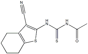 N-acetyl-N'-(3-cyano-4,5,6,7-tetrahydro-1-benzothiophen-2-yl)thiourea Struktur