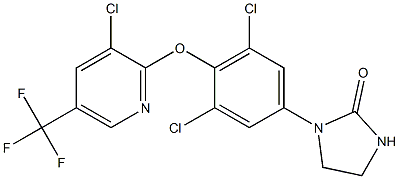 1-(3,5-dichloro-4-{[3-chloro-5-(trifluoromethyl)-2-pyridinyl]oxy}phenyl)tetrahydro-2H-imidazol-2-one Structure
