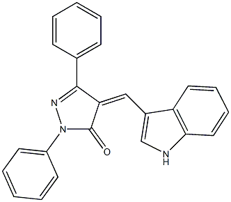 4-[(Z)-1H-indol-3-ylmethylidene]-1,3-diphenyl-1H-pyrazol-5-one Structure