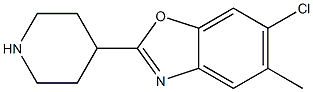 6-chloro-5-methyl-2-piperidin-4-yl-1,3-benzoxazole,,结构式