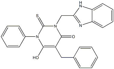 3-(1H-Benzimidazol-2-ylmethyl)-1,2-dihydro-6-hydroxy-2-thioxo-1-phenyl-5-benzylpyrimidin-4(3H)-one
