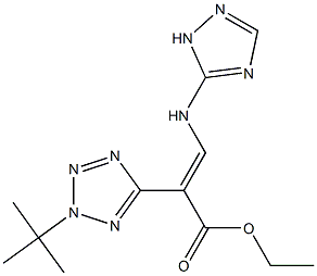 2-(2-tert-Butyl-2H-tetrazol-5-yl)-3-[(1H-1,2,4-triazol-5-yl)amino]acrylic acid ethyl ester Structure