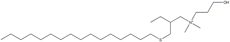 3-ヘキサデシルチオ-2-エチル-N,N-ジメチル-N-(3-ヒドロキシプロピル)-1-プロパンアミニウム 化学構造式