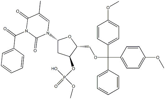 5'-O-[Bis(4-methoxyphenyl)(phenyl)methyl]-3-benzoylthymidine 3'-phosphoric acid methyl ester