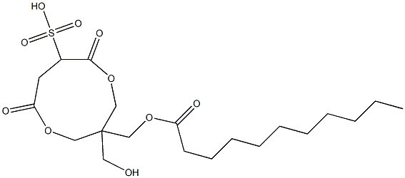 Undecanoic acid [1-(hydroxymethyl)-4,7-dioxo-6-sulfo-3,8-dioxacyclononan-1-yl]methyl ester Struktur