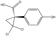 (S)-2,2-Dichloro-1-(4-hydroxyphenyl)cyclopropane-1-carboxylic acid Struktur