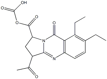 3-Acetyl-1,2,3,9-tetrahydro-9-oxopyrrolo[2,1-b]quinazoline-1,1-dicarboxylic acid diethyl ester 结构式