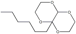 1-Hexyl-2,5,7,10-tetraoxabicyclo[4.4.0]decane,,结构式