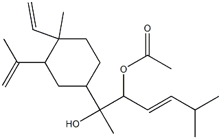 6-[3-(1-メチルビニル)-4-メチル-4-ビニルシクロヘキシル]-2-メチル-3-ヘプテン-5,6-ジオール5-アセタート 化学構造式