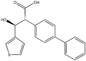 (2R,3S)-2-(4-Phenylphenyl)-3-hydroxy-3-(3-thienyl)propionic acid Struktur