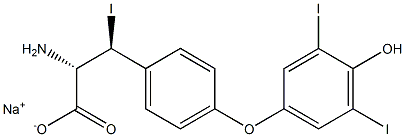 (2S,3S)-2-Amino-3-[4-(4-hydroxy-3,5-diiodophenoxy)phenyl]-3-iodopropanoic acid sodium salt Structure