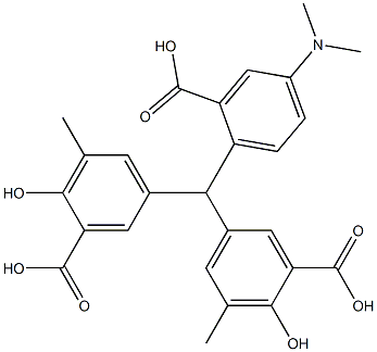 5,5'-(2-カルボキシ-4-ジメチルアミノベンジリデン)ビス(3-メチルサリチル酸) 化学構造式
