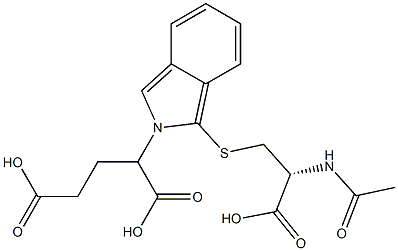 S-[2-(1,3-ジカルボキシプロピル)-2H-イソインドール-1-イル]-N-アセチル-L-システイン 化学構造式