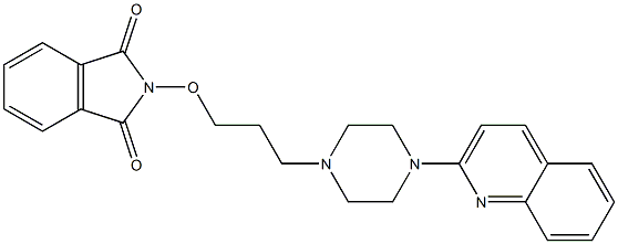 2-[3-[4-(2-キノリニル)-1-ピペラジニル]プロピルオキシ]-1H-イソインドール-1,3(2H)-ジオン 化学構造式