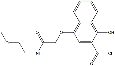 1-ヒドロキシ-4-[N-(2-メトキシエチル)カルバモイルメトキシ]-2-ナフトイルクロリド 化学構造式
