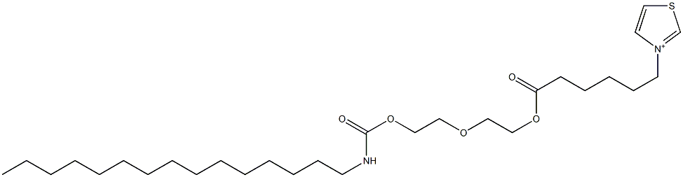 3-[6-[2-[2-(ペンタデシルカルバモイルオキシ)エトキシ]エトキシ]-6-オキソヘキシル]チアゾリウム 化学構造式