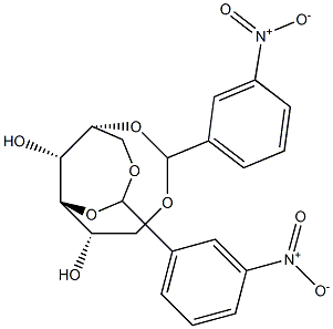 1-O,5-O:3-O,6-O-Bis(3-nitrobenzylidene)-D-glucitol Struktur