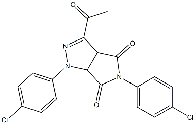 1,3a,4,5,6,6a-Hexahydro-3-acetyl-4,6-dioxo-5-(4-chlorophenyl)-1-(4-chlorophenyl)pyrrolo[3,4-c]pyrazole Struktur