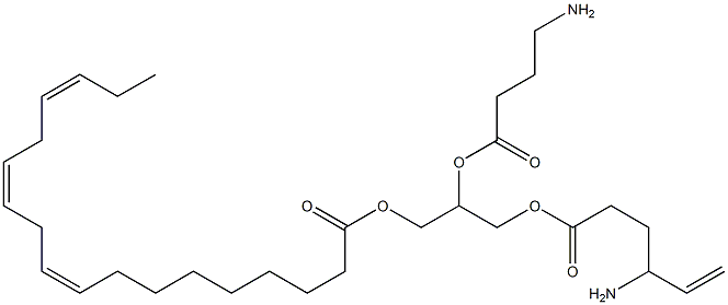 (9Z,12Z,15Z)-9,12,15-オクタデカトリエン酸2-(4-アミノ-1-オキソブトキシ)-3-[(4-アミノ-1-オキソ-5-ヘキセニル)オキシ]プロピル 化学構造式