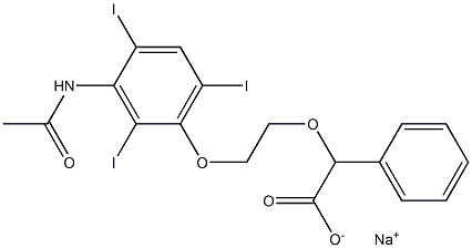 2-[2-[3-(Acetylamino)-2,4,6-triiodophenyloxy]ethoxy]-2-phenylacetic acid sodium salt 结构式
