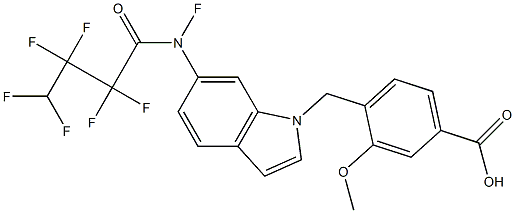 4-[6-(Heptafluorobutyrylamino)-1H-indol-1-ylmethyl]-3-methoxybenzoic acid 结构式