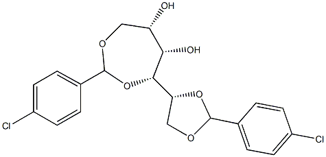 1-O,2-O:3-O,6-O-Bis(4-chlorobenzylidene)-L-glucitol Struktur