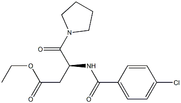 (S)-3-[(4-Chlorobenzoyl)amino]-4-oxo-4-pyrrolizinobutyric acid ethyl ester 结构式