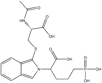 S-[2-(4-Phosphono-1-carboxybutyl)-2H-isoindol-1-yl]-N-acetyl-L-cysteine Struktur