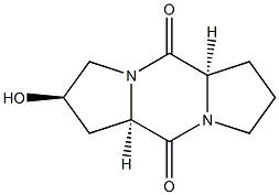 (2R,5aR,10aR)-ヘキサヒドロ-2-ヒドロキシ-1H,5H-ジピロロ[1,2-a:1',2'-d]ピラジン-5,10(10aH)-ジオン 化学構造式